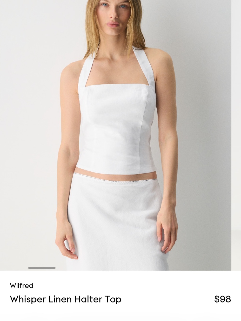 White Halter Square-Neck Crop Top - Women